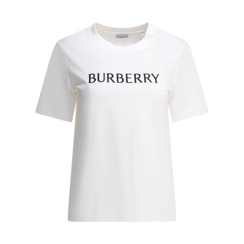 Burberry Cotton T-Shirt With Logo Tag Size S Women